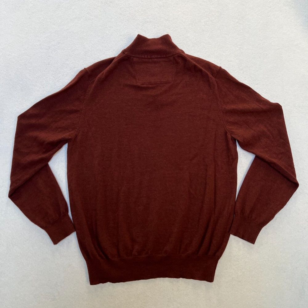 Mens Southern Tide‎ Burgundy 1/4 Zip Merino Wool Pullover Sweater Size Large EUC - Picture 2 of 4